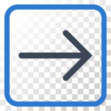 Ok sağ vektör simgesi bir çerçeve içinde