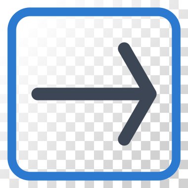 Ok sağ vektör simgesi bir çerçeve içinde