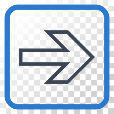 Ok sağ vektör simgesi bir çerçeve içinde