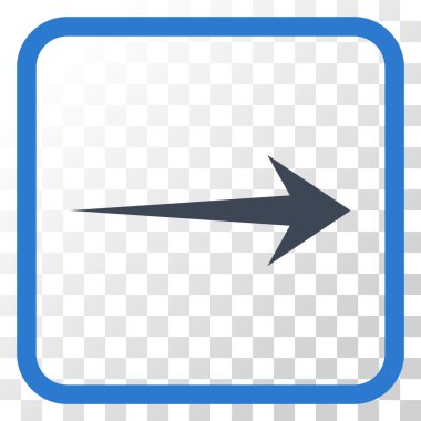 Ok sağ vektör simgesi bir çerçeve içinde