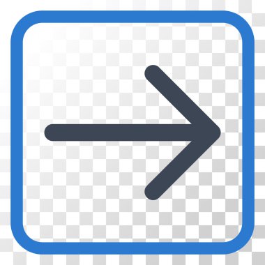 Ok sağ vektör simgesi bir çerçeve içinde