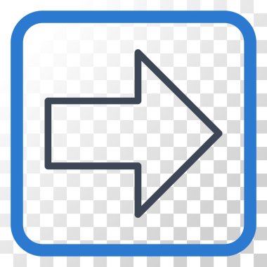 Ok sağ vektör simgesi bir çerçeve içinde