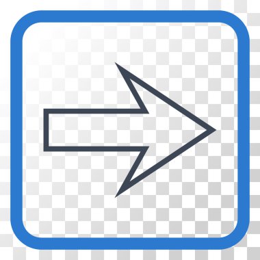 Ok sağ vektör simgesi bir çerçeve içinde