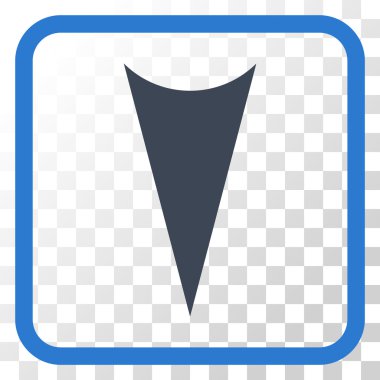 Vektör simgesi bir çerçeve içinde aşağı ok ucu