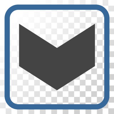 Vektör simgesi bir çerçeve içinde aşağı yön