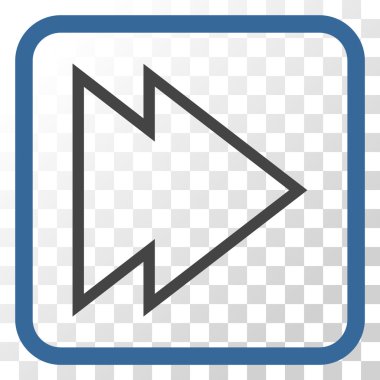 Yöne doğru vektör simgesi bir çerçeve içinde