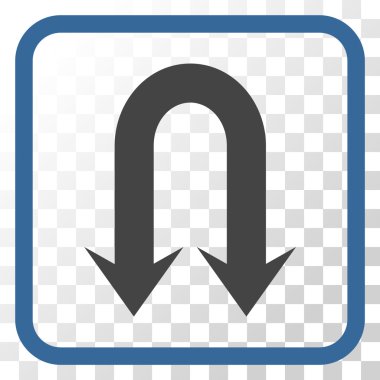 Geri dönmemiz ok vektör simgesi bir çerçeve içinde