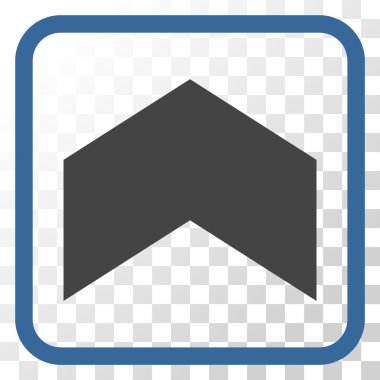 Yön yukarı vektör simgesi bir çerçeve içinde