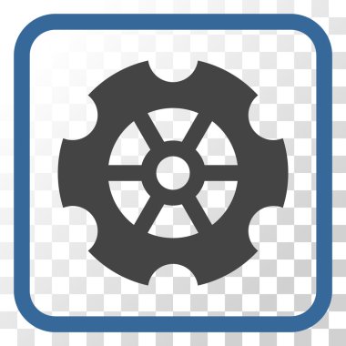 Dişli vektör simgesi bir çerçeve içinde