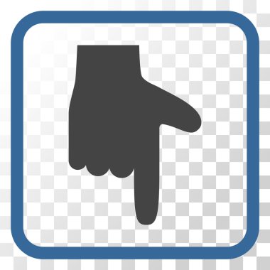 Vektör simgesi bir çerçeve içinde aşağı el işaretçisi