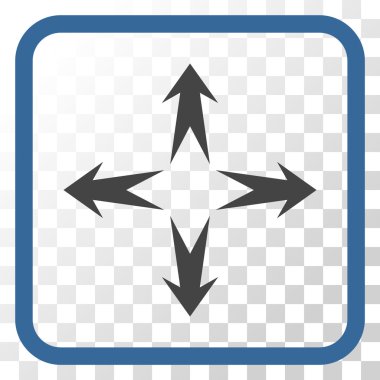 Genişletin okları vektör simgesi bir çerçeve içinde