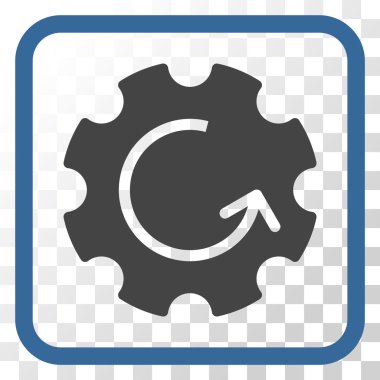 Dişli döndürme vektör simgesi bir çerçeve içinde