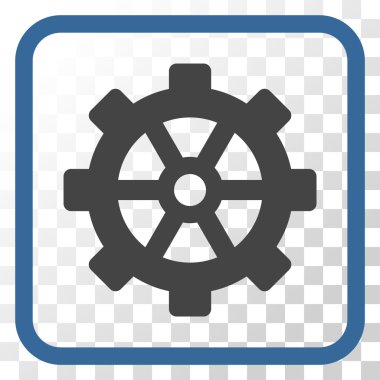 Dişli vektör simgesi bir çerçeve içinde