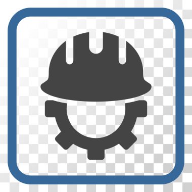 Geliştirme işçisi vektör simgesi bir çerçeve içinde