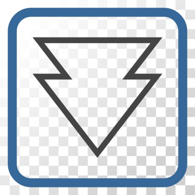 Vektör simgesi bir çerçeve içinde aşağı yön