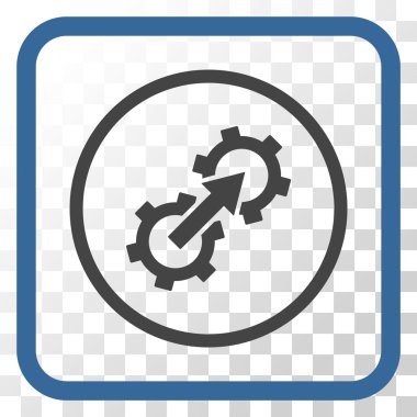 Dişli Tümleştirme vektör simgesi bir çerçeve içinde