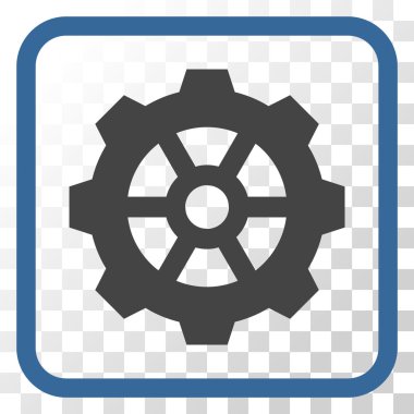 Dişli vektör simgesi bir çerçeve içinde