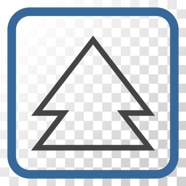 Yön yukarı vektör simgesi bir çerçeve içinde