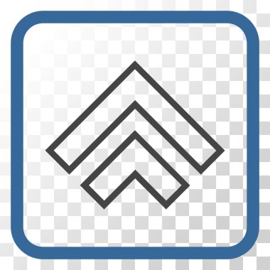 Yön yukarı vektör simgesi bir çerçeve içinde