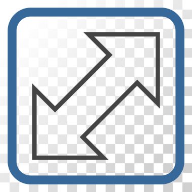 Exchange çapraz vektör simgesi bir çerçeve içinde