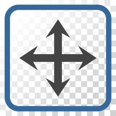 Genişletin okları vektör simgesi bir çerçeve içinde