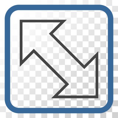 Exchange çapraz vektör simgesi bir çerçeve içinde