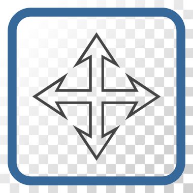 Genişletin okları vektör simgesi bir çerçeve içinde