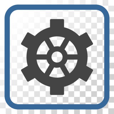 Dişli vektör simgesi bir çerçeve içinde