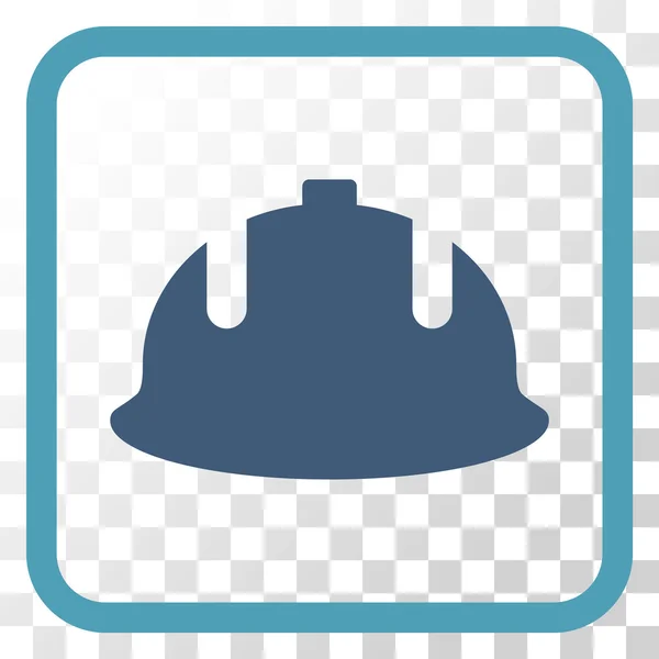 Ícone de vetor de capacete de construção em um quadro — Vetor de Stock