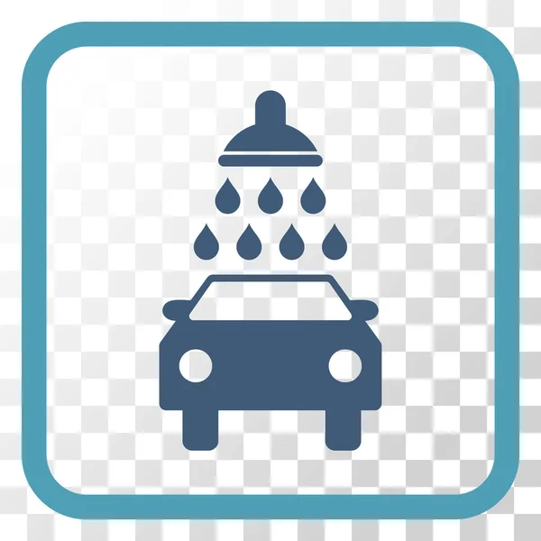 Icono del vector del lavado del coche en un marco — Archivo Imágenes Vectoriales