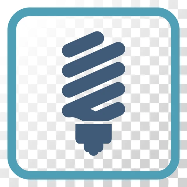 Fluorescent Bulb Vector Icon In a Frame — Stock Vector