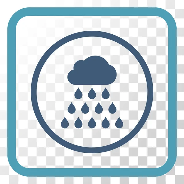 Regn moln vektor ikonen i en ram — Stock vektor