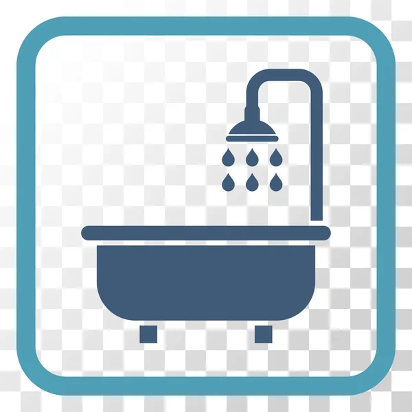 Sprchový kout vektorové ikony v rámečku — Stockový vektor
