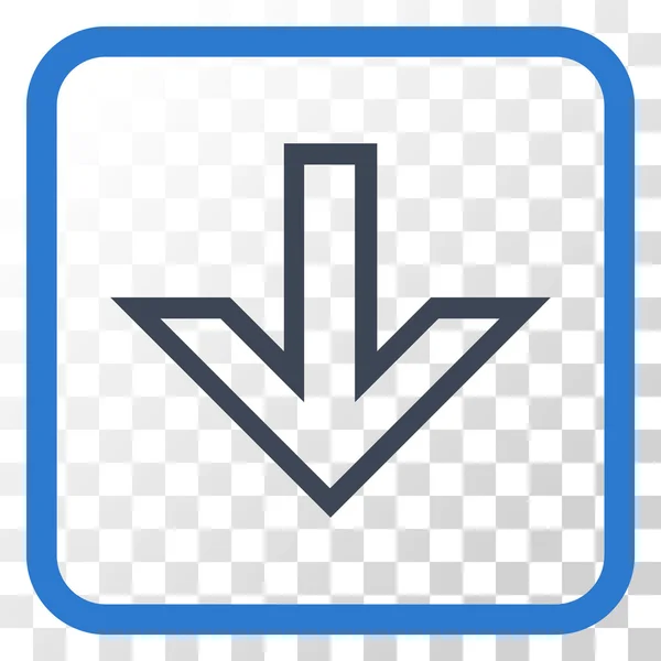 Icono del vector de flecha hacia abajo en un marco — Archivo Imágenes Vectoriales