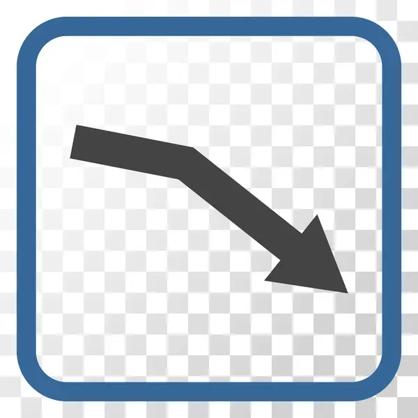 Ícone de vetor de tendência de falha em um quadro —  Vetores de Stock