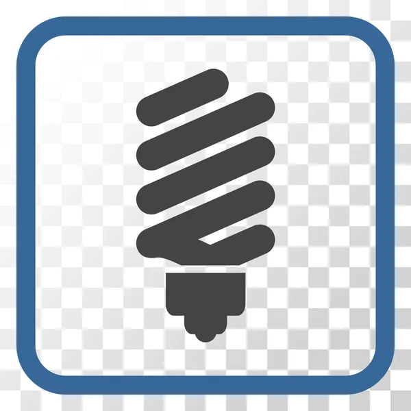 Icône vectorielle d'ampoule fluorescente dans un cadre — Image vectorielle