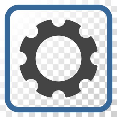 Dişli vektör simgesi bir çerçeve içinde