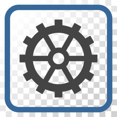 Dişli vektör simgesi bir çerçeve içinde