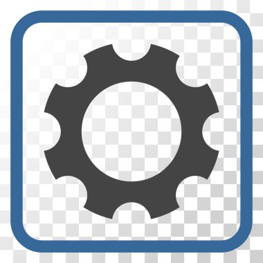 Dişli vektör simgesi bir çerçeve içinde