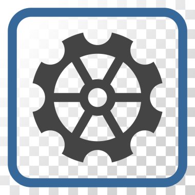 Dişli vektör simgesi bir çerçeve içinde