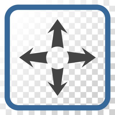 Genişletin okları vektör simgesi bir çerçeve içinde