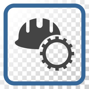 Geliştirme işçisi vektör simgesi bir çerçeve içinde