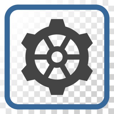 Dişli vektör simgesi bir çerçeve içinde