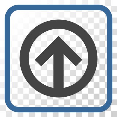 Yön yukarı vektör simgesi bir çerçeve içinde