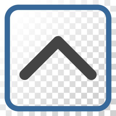 Yön yukarı vektör simgesi bir çerçeve içinde