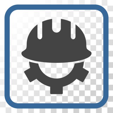 Geliştirme kask vektör simgesi bir çerçeve içinde