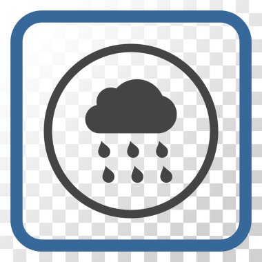 Yağmur bulutu vektör simgesi bir çerçeve içinde