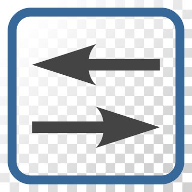 Yatay Exchange oklar bir çerçeve içinde simge vektör