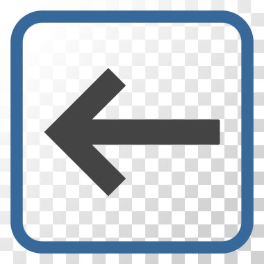 Sol ok vektör simgesi bir çerçeve içinde