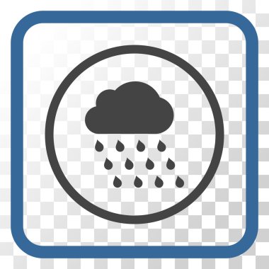 Yağmur bulutu vektör simgesi bir çerçeve içinde